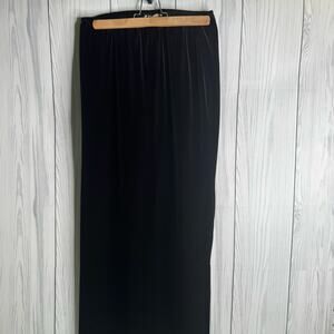 Vintage Mizra 1980s USA Whimsygoth Black Velveteen Gypsy Long Skirt Slit Medium